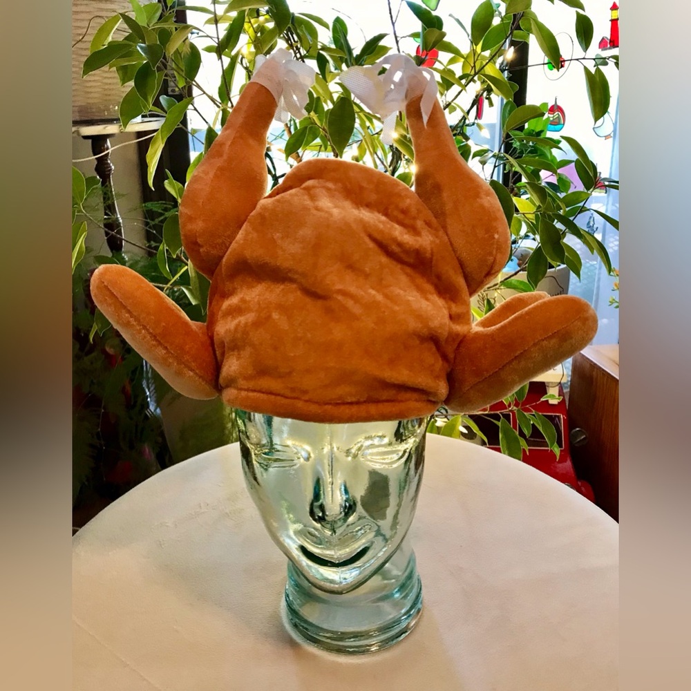 Funny Novelty Adult Size Plush Oven Roasted Turkey Hat Cap Thanksgiving Fun OS